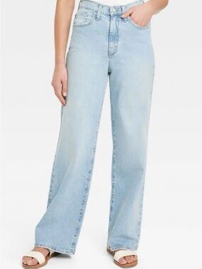 Universal Thread medium wash High-Rise Wide-Leg Sailor jeans women’s size 10